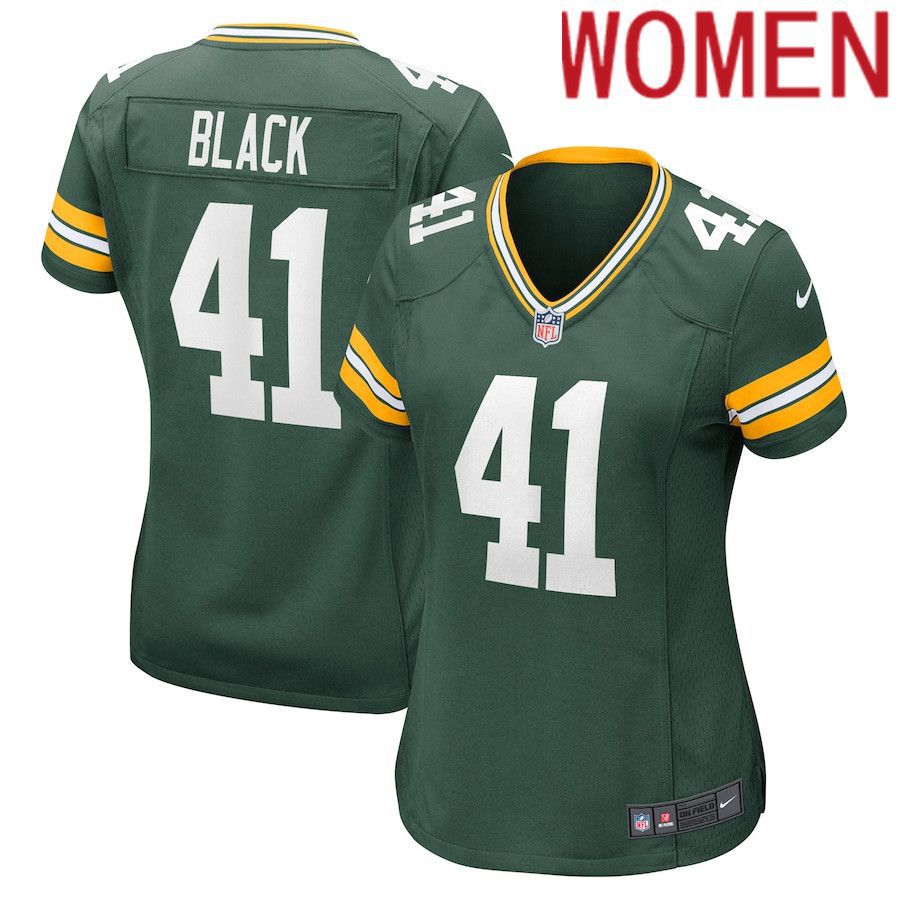 Women Green Bay Packers 41 Henry Black Nike Green Nike Game Player NFL Jersey